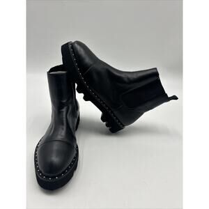 Bibi Lou Leather Studded Ankle Boot Women’s Size 40 Black